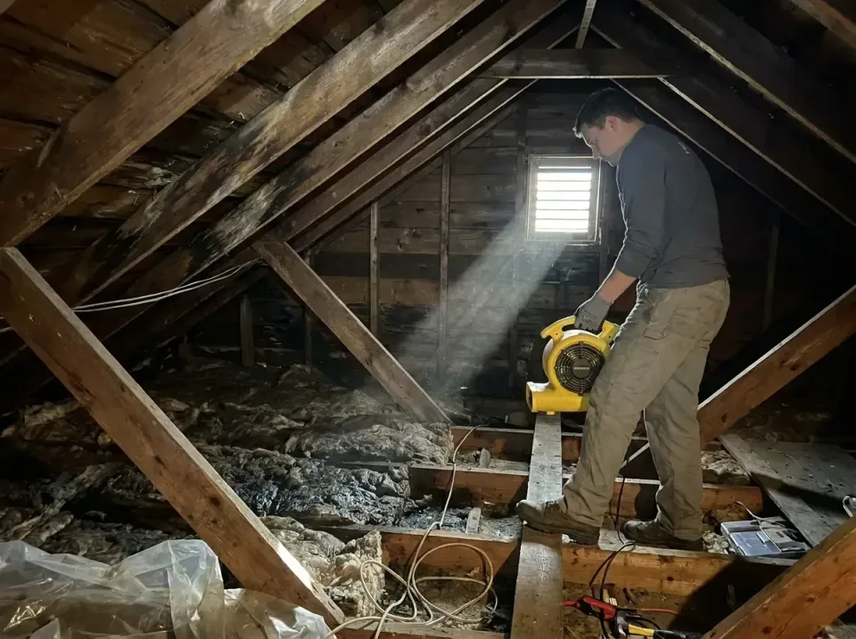 attic-water-damage-drying-proc-007 — frequently asked questions, Emergency Water Extraction & 24/7 Flood Response in Rosamon…